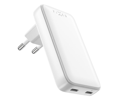 Ładowarka i akumulator FIXED Płaska Ładowarka Sieciowa Slim Travel GaN 45W 2xUSB-C PD FIXCG45S-2C-WH